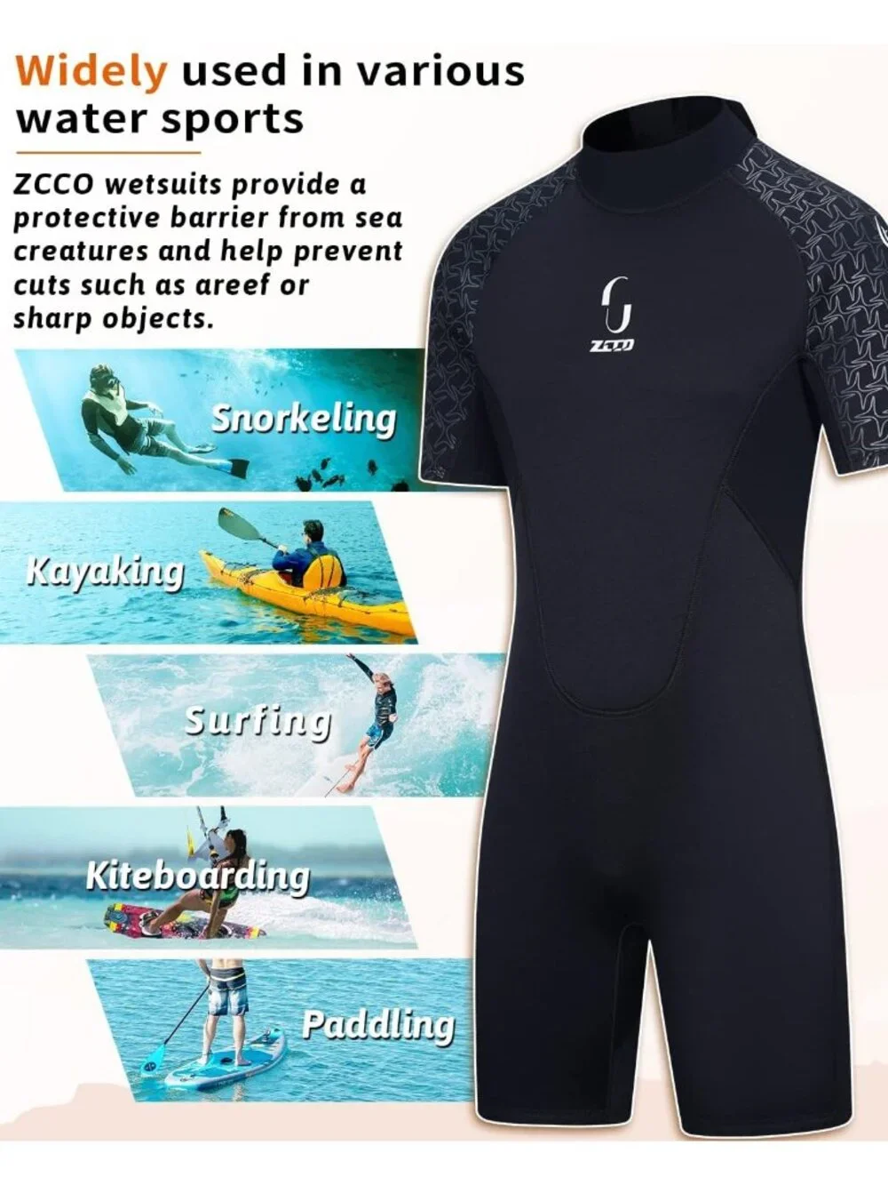 Men's & Women's 3mm Shorty Wetsuit - Full Body Dive Suit for Surfing